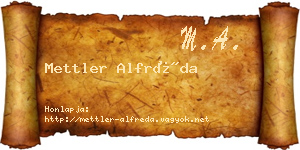 Mettler Alfréda névjegykártya